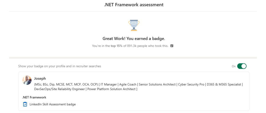 .Net Framework Assessment