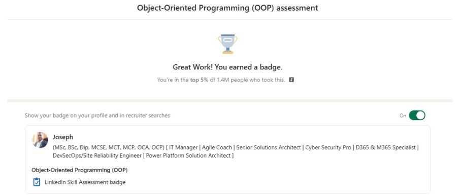Object-Oriented Progamming Assessment
